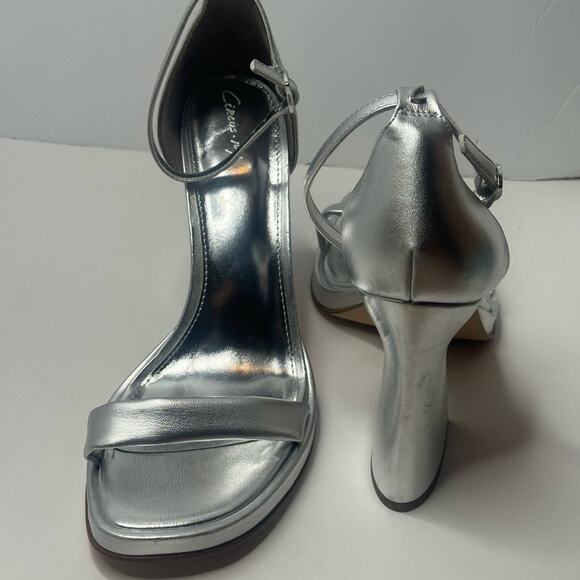 CIRCUS NY SAME EDELMAN “HOLMES” SILVER METALLIC ANKLE STRAP SANDAL 12 M NWT - Picture 10 of 16